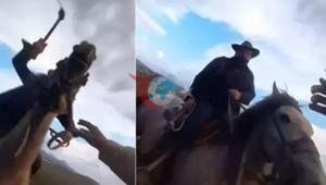 Kayseride atlı zorba Fotoğraf çektirmek isteyen aileye dehşeti yaşatmıştı, hakim karşısına çıktı