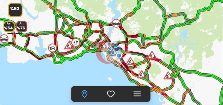 İstanbul’da sabah trafiği Anadolu Yakası’nda yoğunluk yüzde 76’ye çıktı