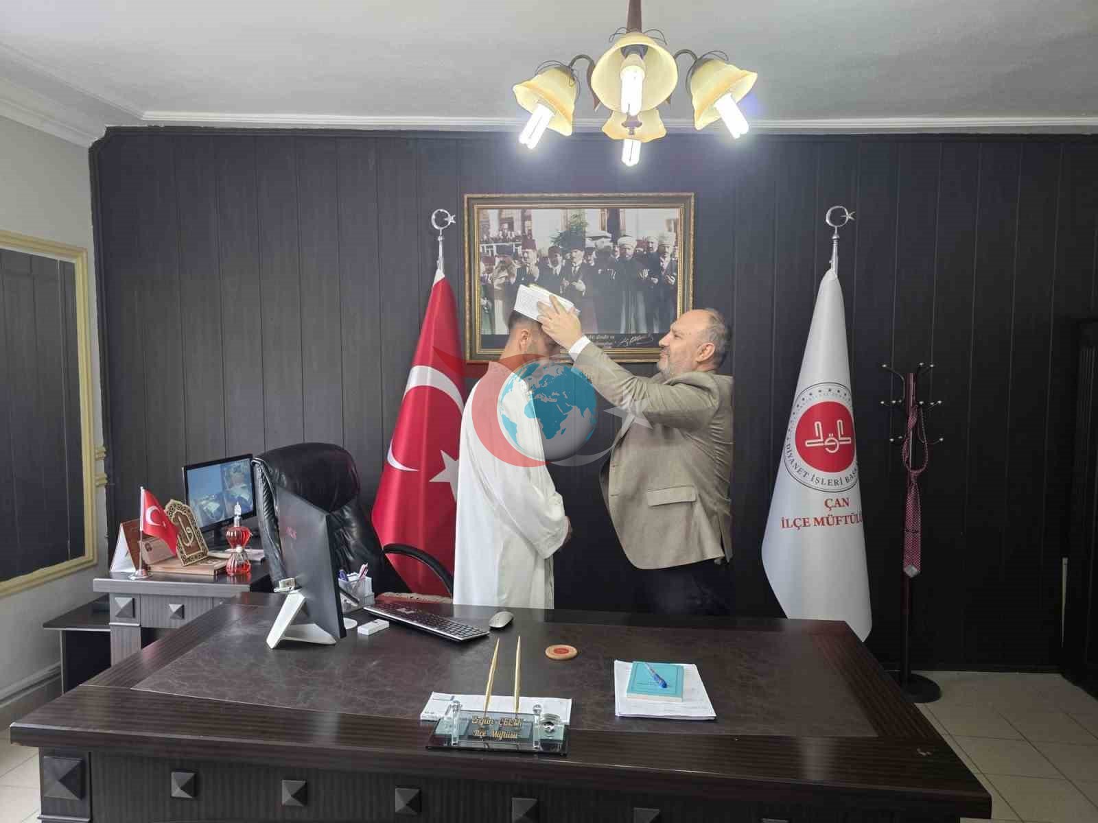 Çan&rsquo;da yeni atanan din görevlilerine sarık ve cübbe giydirme merasimi düzenlendi