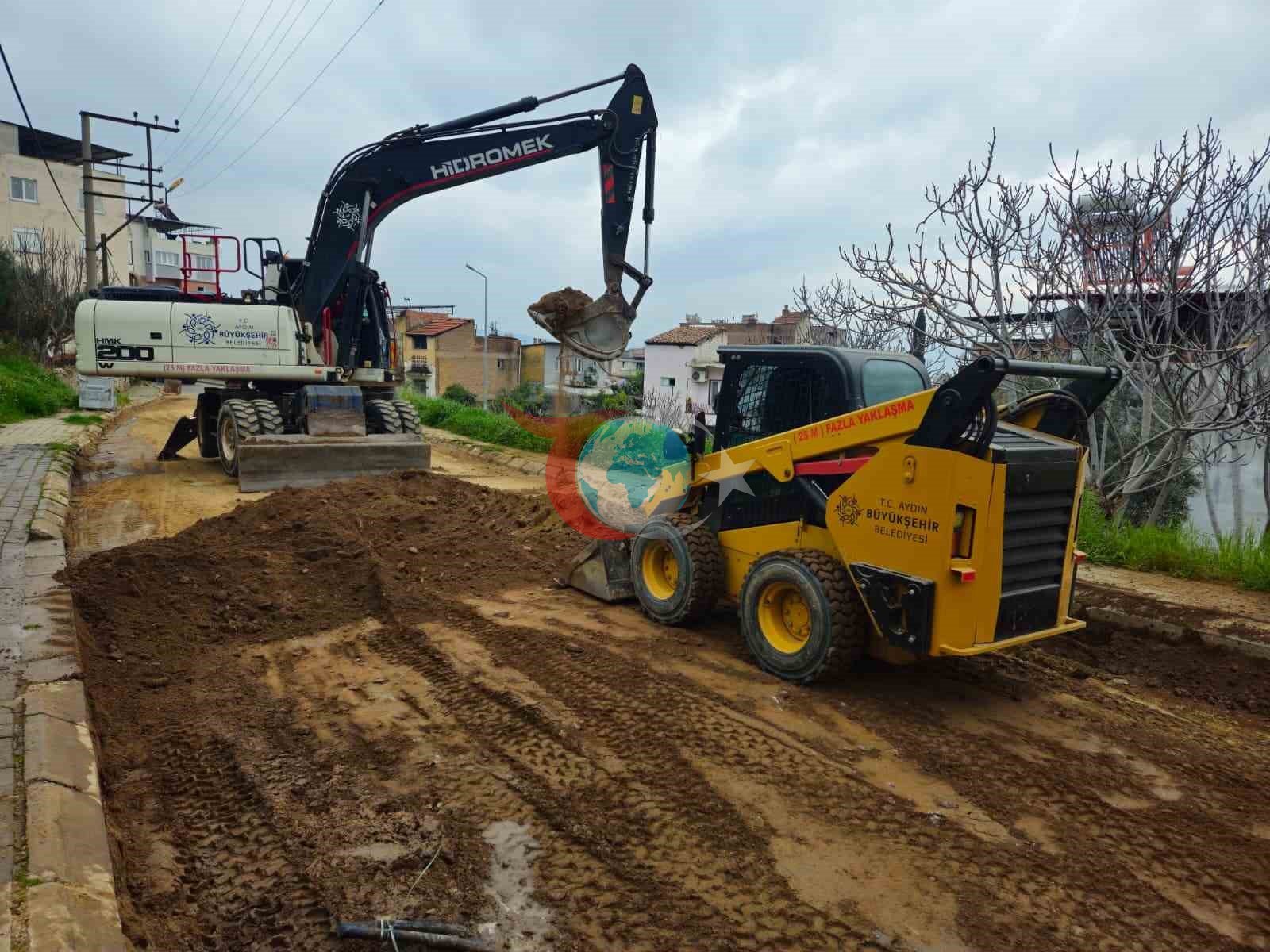 Aydın Büyükşehir, yol çalışmalarına devam ediyor