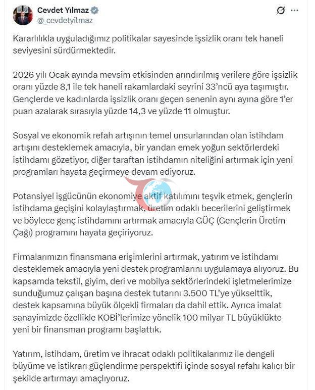 Cevdet Yฤฑlmaz: Sosyal refahฤฑ kalฤฑcฤฑ bir ลekilde artฤฑrmayฤฑ amaรงlฤฑyoruz