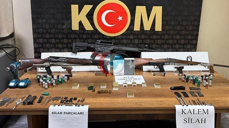 Atölyeye çevrilen evde kalem görünümlü silahlar ele geçirildi