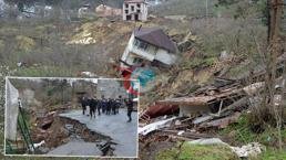 Ordu'da heyelan: Evler yıkıldı, yol çöktü! Bölgeye giriş-çıkış kapandı