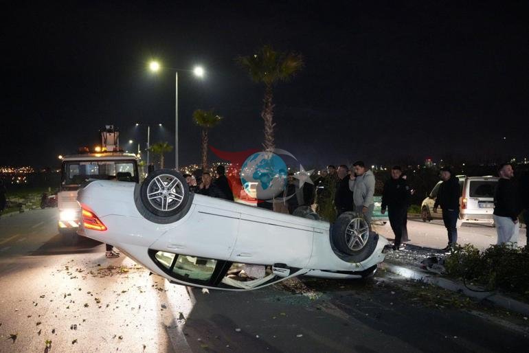 รevre yolunu yarฤฑล pistine รงevirdi Lรผks araรง takla attฤฑ