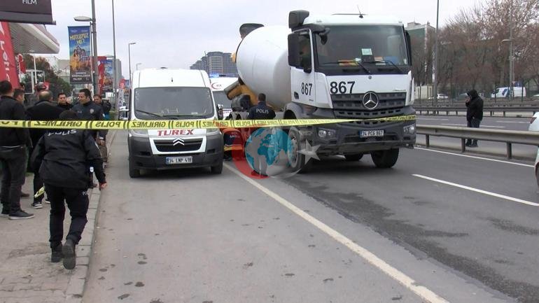 D-100’de feci son Savrulan motosikletlinin üzerinden beton mikseri geçti