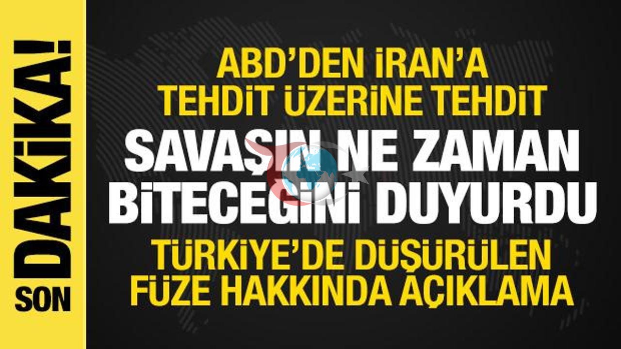 Türkiye'de Balistik Füze Düşürüldü, ABD'den Kritik Açıklama Geldi