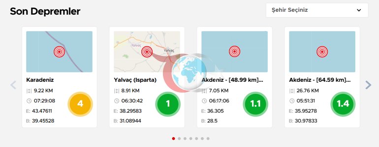 Karadenizde 4 büyüklüğünde deprem AFADdan açıklama