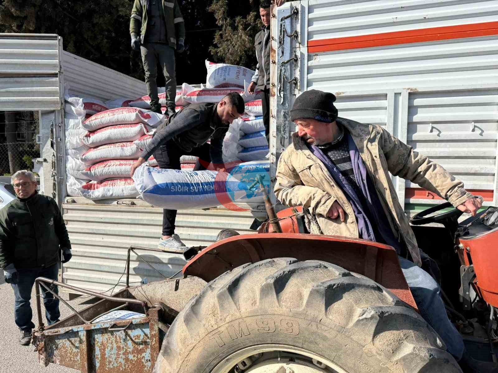 Büyükşehir’in yem desteği Sultanhisar’da üreticilerle buluştu