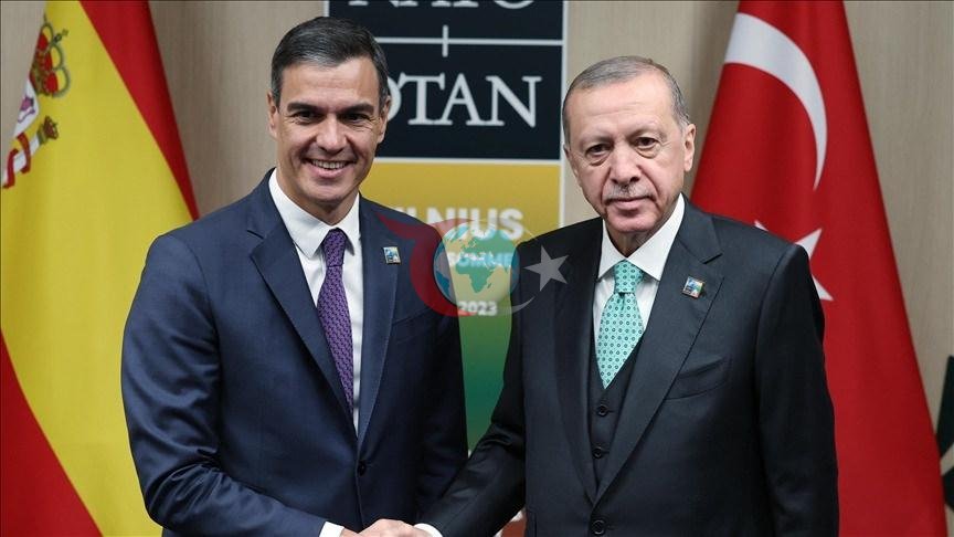 İspanya Başbakanı Pedro Sanchez ve Cumhurbaşkanı Recep Tayyip Erdoğan