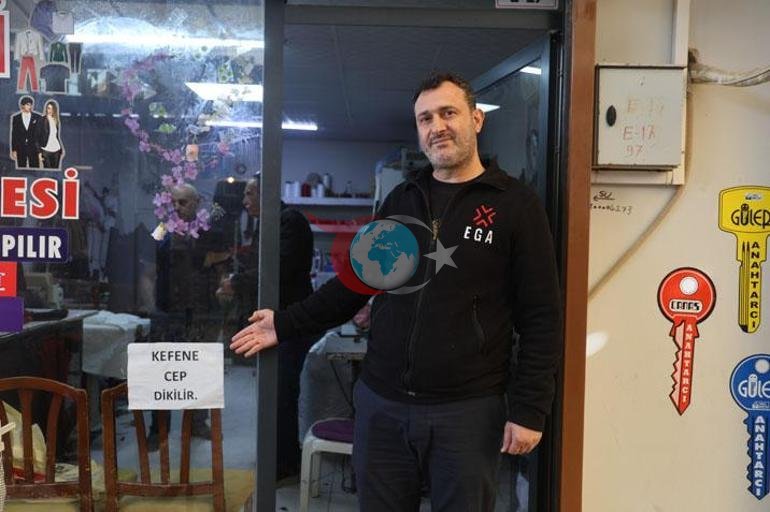 Hatay’da bir terzi dükkan camına astı Yazıyı gören fotoğraf çekmeden geçemiyor