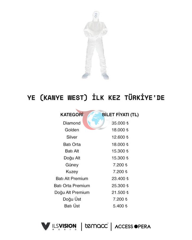 Kanye West konserinin bilet fiyatlarฤฑ aรงฤฑklandฤฑ - Resim : 1