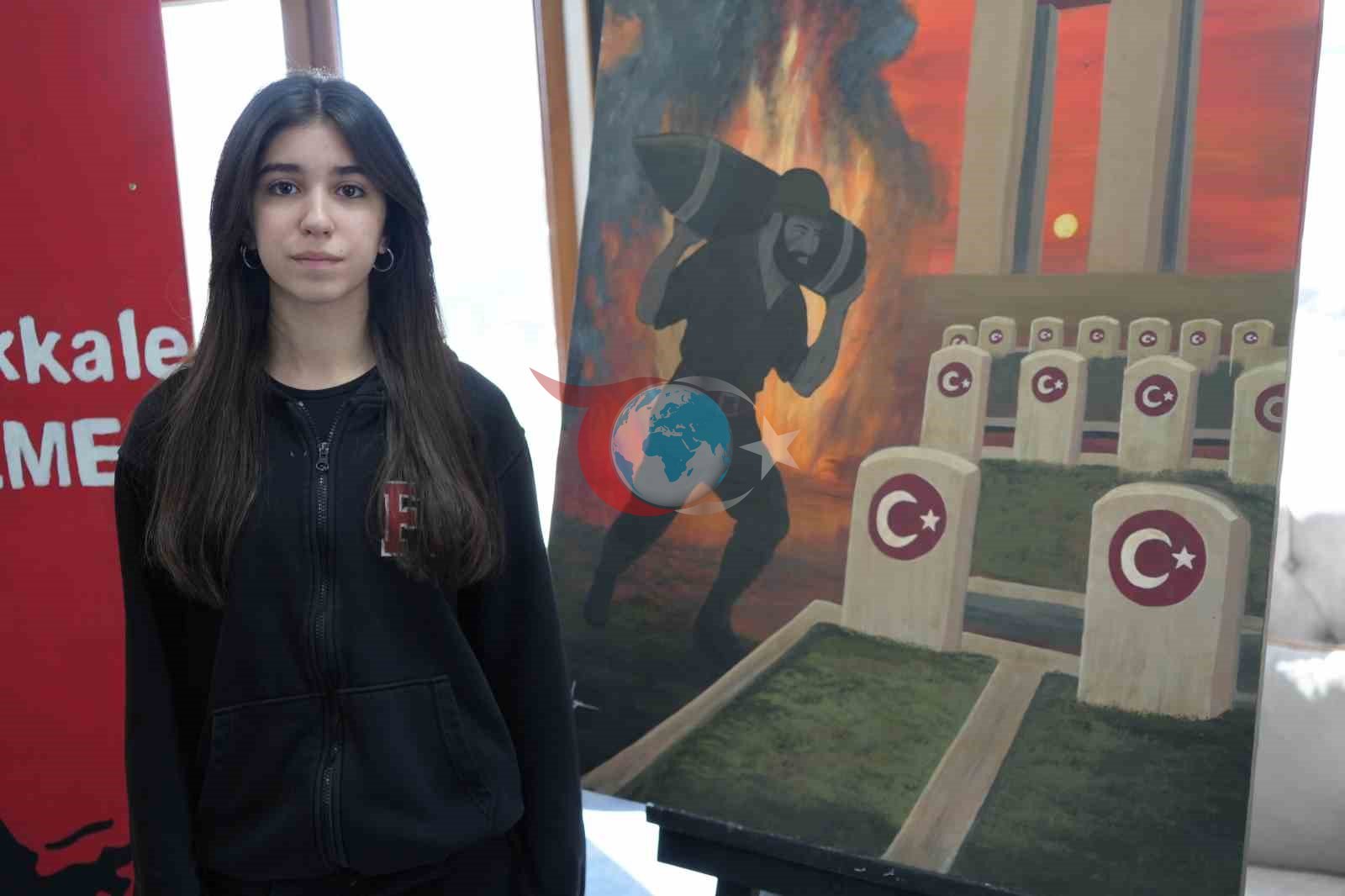 Lise öğrencilerinden Şehitler Günü&rsquo;ne özel resim sergisi
