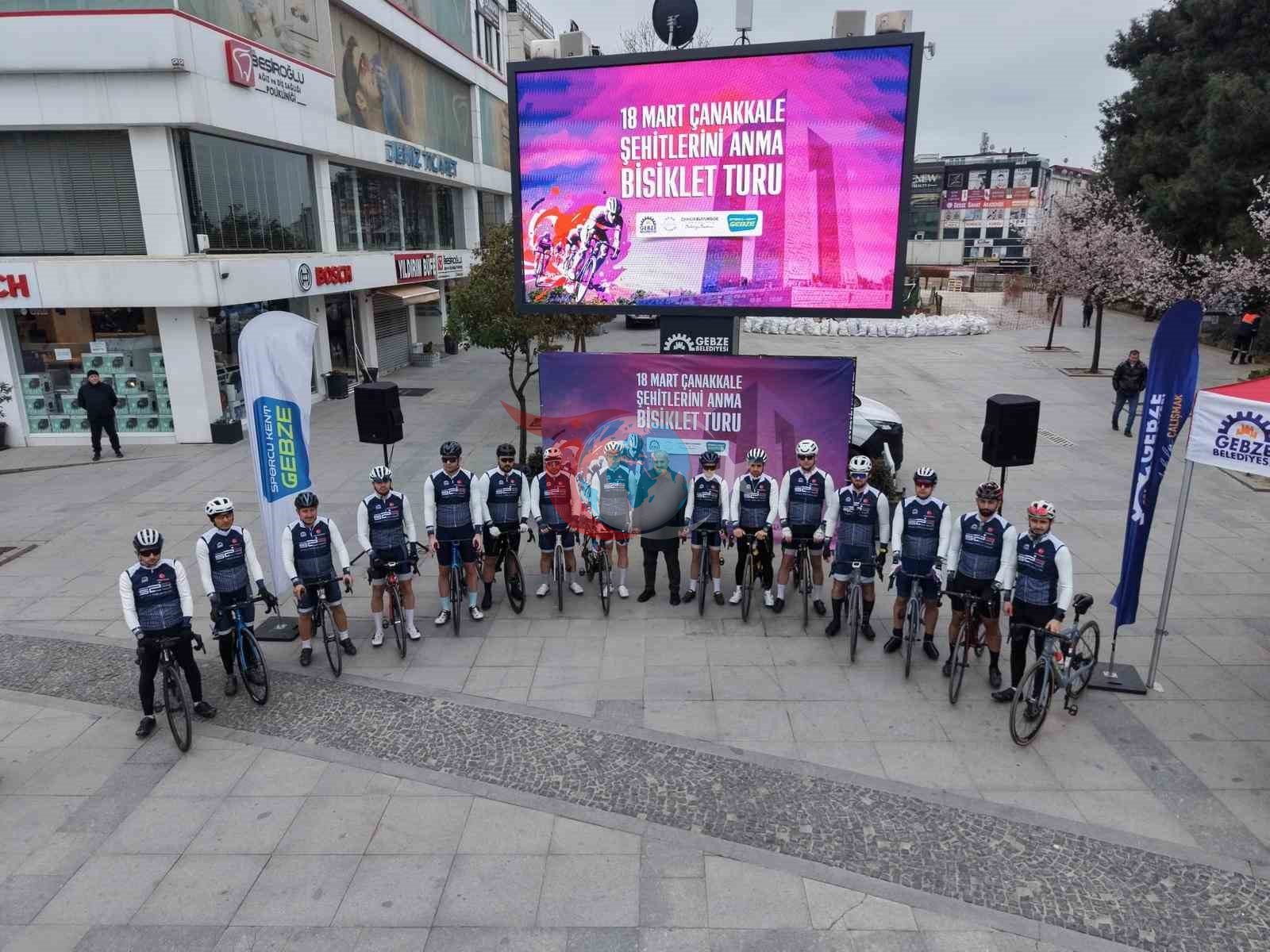 Gebze&rsquo;den Çanakkale&rsquo;ye pedal çevirecek bisikletliler yola çıktı