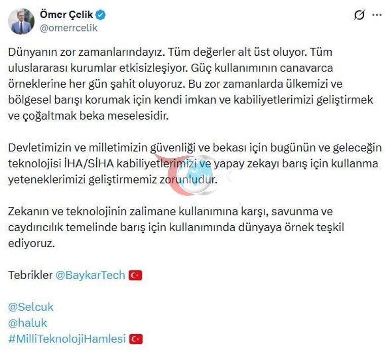 AK Partili Çelik: Zekanın ve teknolojinin barış için kullanımında örnek teşkil ediyoruz