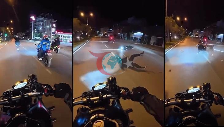 Antalya'da Motosiklet Gösterisi Kaza ile Sonuçlandı: Anlar Kask Kamerasında
