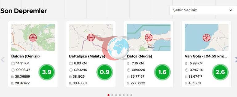 Son dakika... Denizlide 3.9 büyüklüğünde deprem