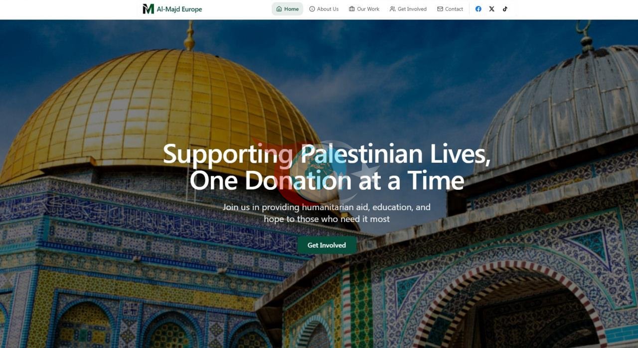Al Majd'ın Avrupa'daki ofisinin internet sitesinde, Filistinlilerin hayatlarının önemsendiği belirtilirken, insani yardımlar, eğitim gibi ihtiyaçlar için bağış yapılması çağrısında bulunuluyor.