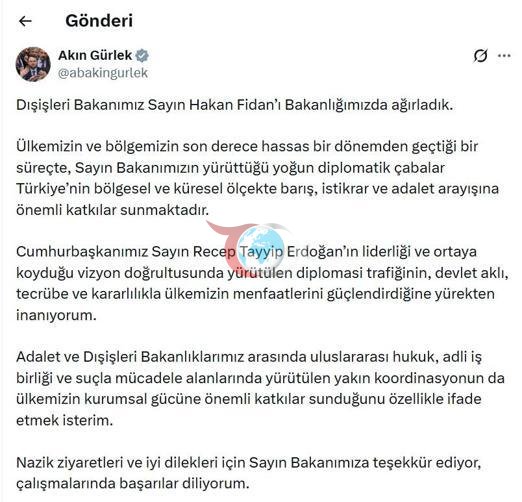Bakan Fidandan, Bakan Gürleke ziyaret