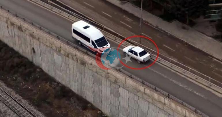 Kırıkkale’de film gibi kaçış Ters yöne girip kamyonetle kaçtı, dronla yakalandı