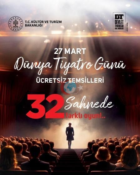 Dünya Tiyatro Gününde 19 ilde ücretsiz oyunlar sahnelenecek