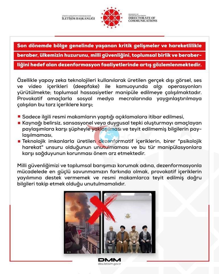 Yapay zeka destekli sahte içeriklere dikkat DMM uyardı