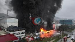 Trabzon’da fındık deposu alev alev yanıyor! Valilikten açıklama
