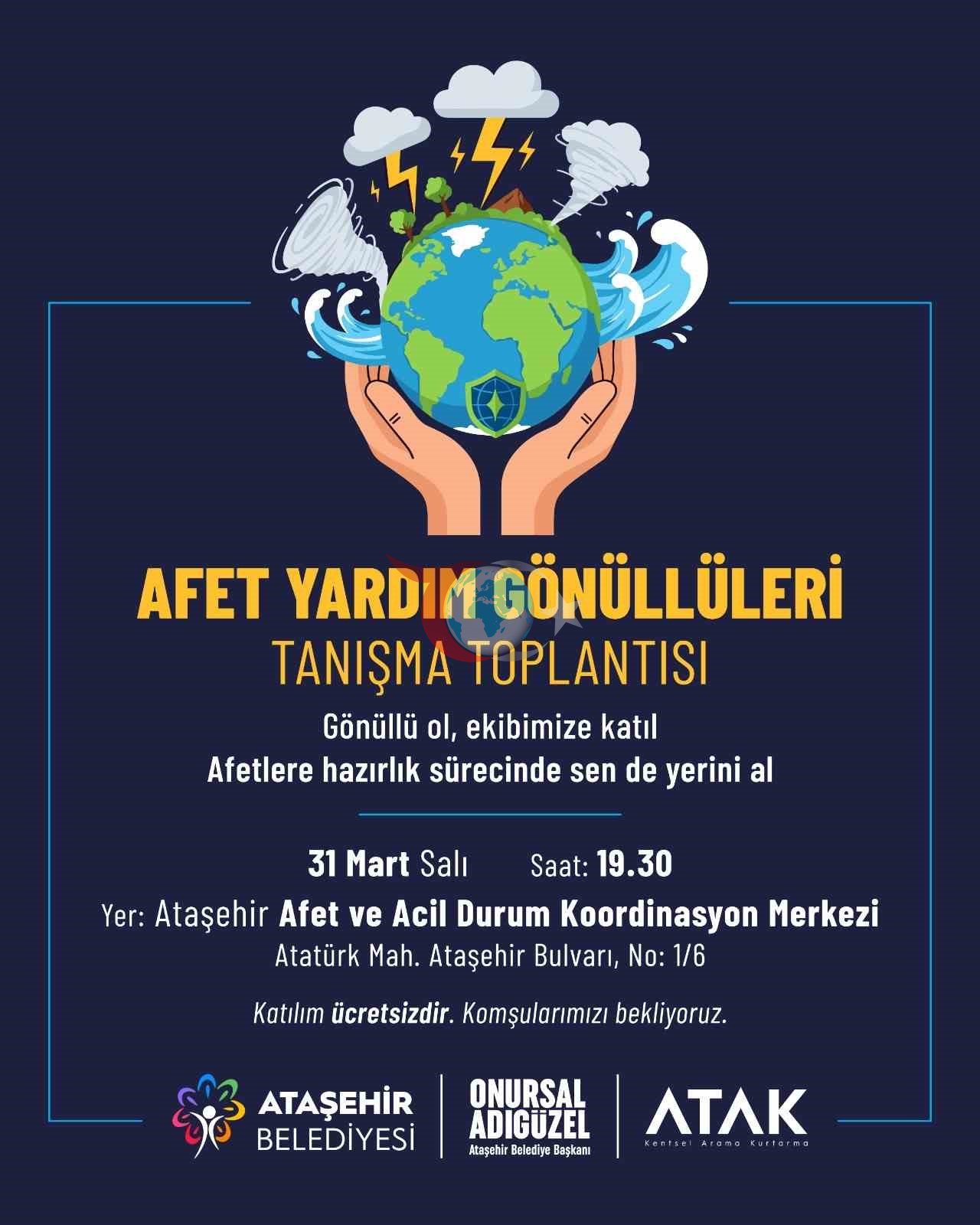 Ataşehir Belediyesi&rsquo;nde Afet Yardım Gönüllüleri tanışma toplantısı
