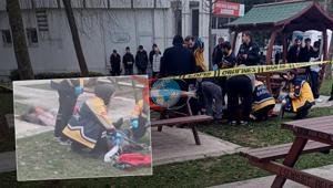Esenyurtta parkın ortasında dehşete düşüren olay Önce eşine sonra kendine sıktı
