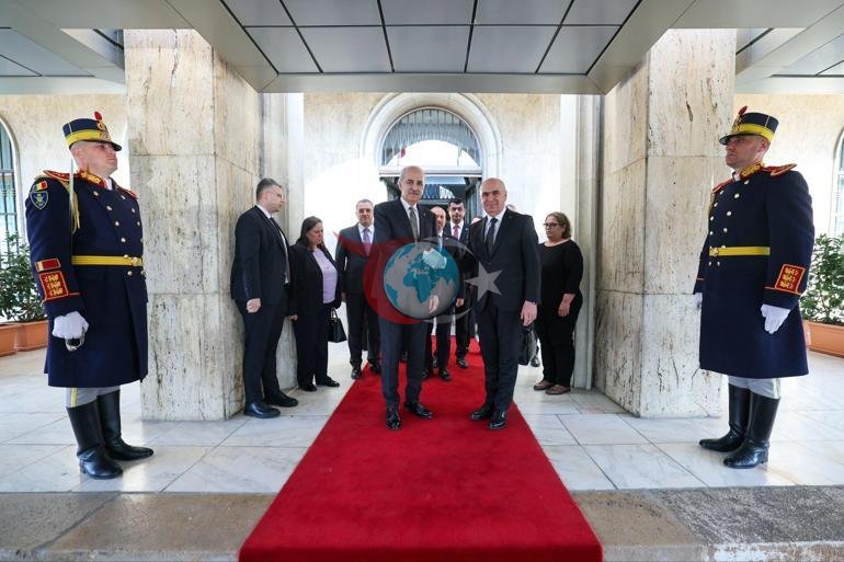 TBMM Başkanı Kurtulmuş, Bükreşte Romanya Başbakanı Bolojan ile görüştü
