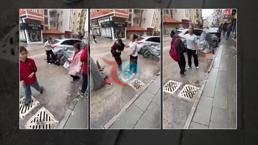 Ortaokul öğrencilerinin kavgası dehşete düşürdü! Saçından tutup yere yatırdı, kafasına ayağıyla bastı