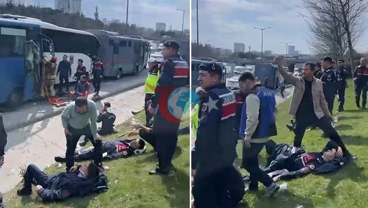 Bağcılar'da Cezaevi Araçları Kaza Yaptı: 6 Jandarma Yaralandı