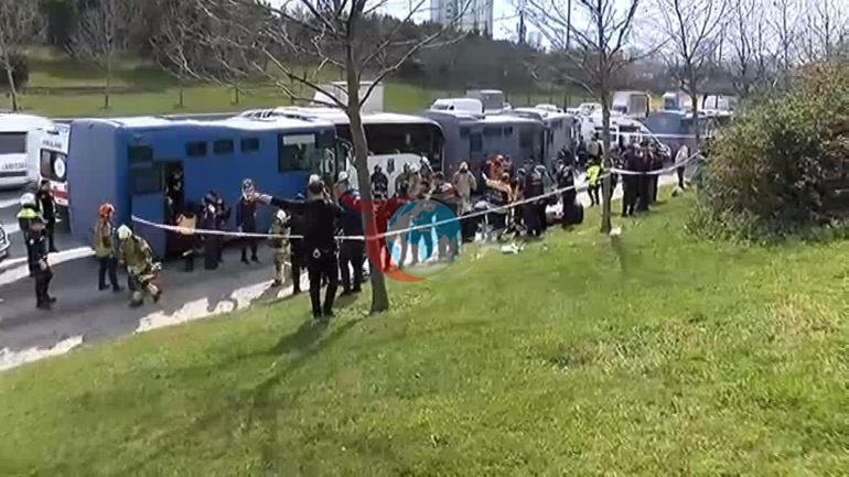 Bağcılarda 4 cezaevi sevk aracı kaza yaptı 6 jandarma yaralandı