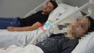 Kafede dehşet Oğlunun gözü önünde anneyi öldüresiye dövdüler