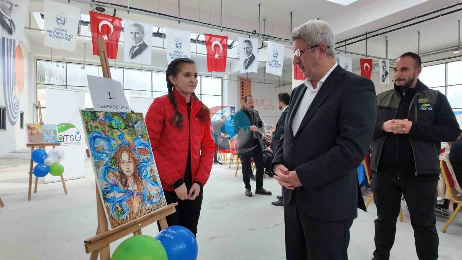 Hatay&rsquo;da küçük ressamlar tuvallerinde suyu anlattı