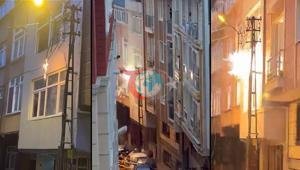 Şişli’de elektrik direğinin patlama anı kamerada Mahalle sokağa döküldü