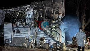 Uşakta korkunç olay Prefabrik evde çıkan yangında karı koca öldü