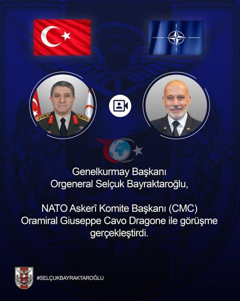 Genelkurmay Başkanı Bayraktaroğlu, NATO Askeri Komite Başkanı Dragone ile görüştü