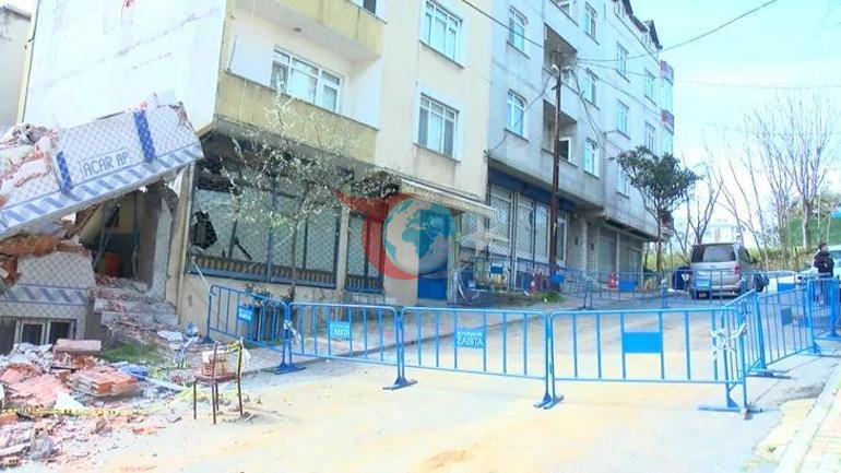 Sultangazi’de yıkım sırasında korkutan anlar Yan bina hasar gördü