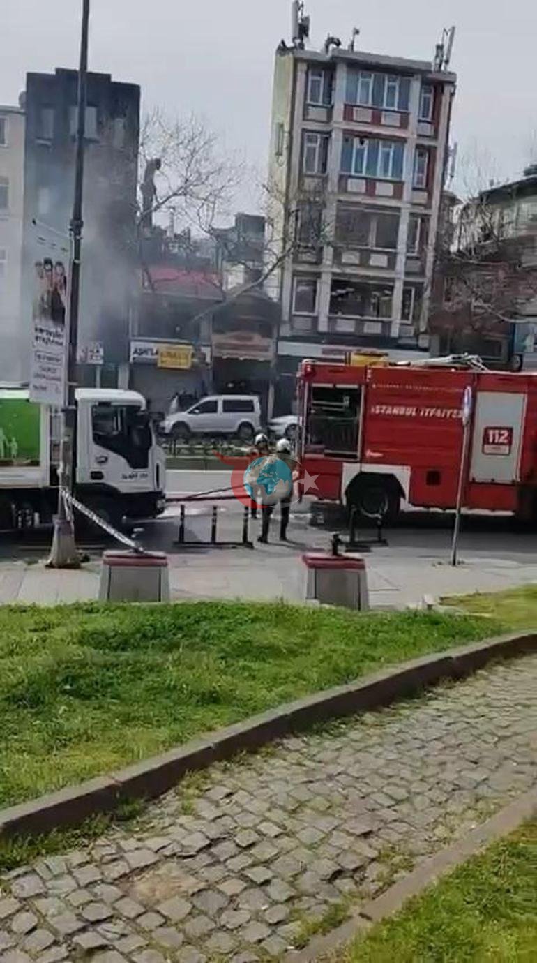 Fatihte çöp kamyonunda patlama Cadde trafiğe kapatıldı