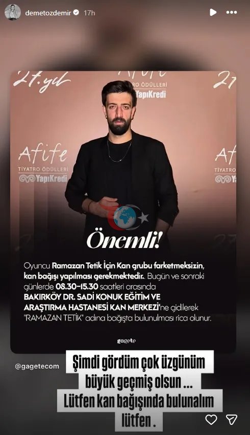 Demet รzdemir'den acil รงaฤrฤฑ: Rol arkadaลฤฑ iรงin kan aranฤฑyor - Resim : 2