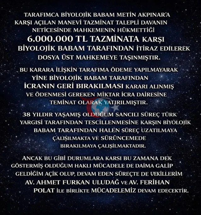 Metin Akpınar tazminat kararına itiraz etti: Kızından açıklama geldi! - Resim : 1