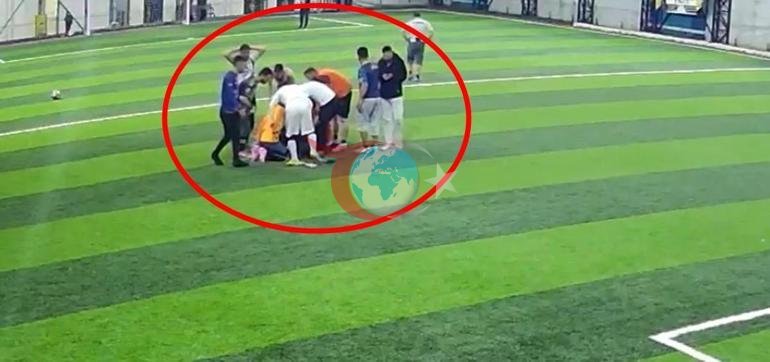 Halı sahada kahreden ölüm Bir anda duraksadı, başını tuttu, yere yığıldı