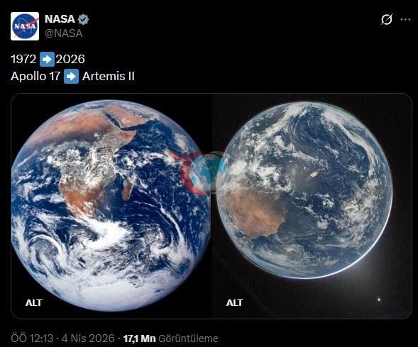 NASA'nın dünya paylaşımı