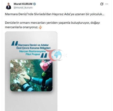Bakan Kurum: Doğayı mercanlarla onarıyoruz