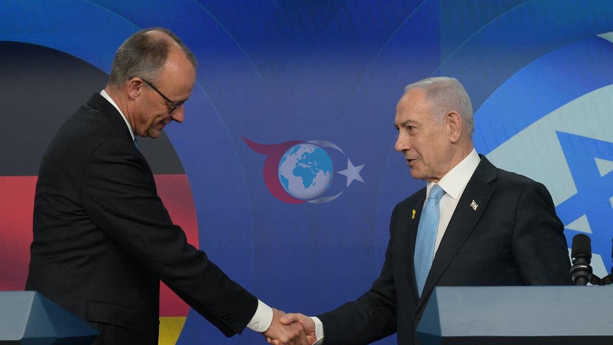 Soykırımcı İsrail'in Başbakanı Binyamin Netanyahu, Aralık 2025'te, Almanya Şansölyesi Friedrich Merz'i Filistin'in işgal edilen topraklarında ağırladı.