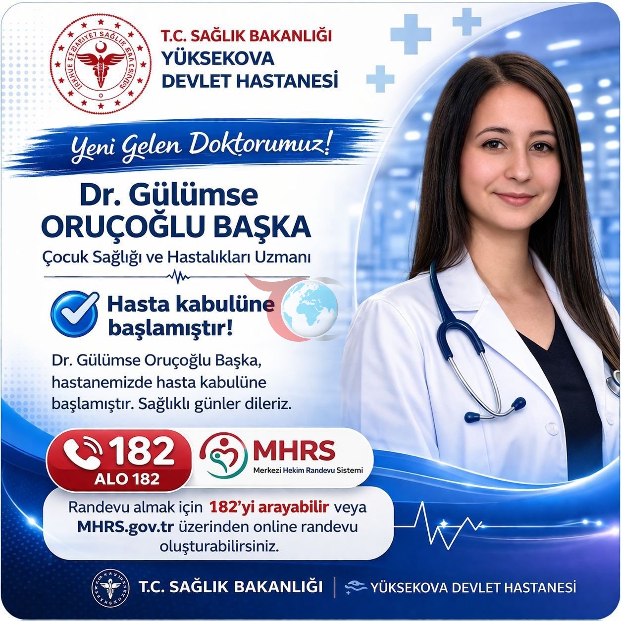 Yüksekova Devlet Hastanesine 10 uzman hekim atandı