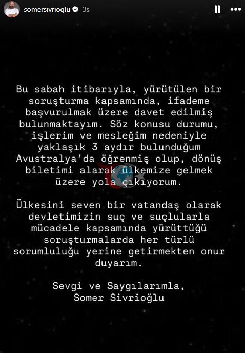 Hakkında gözaltı kararı verilen Somer Sivrioğlu Türkiye'ye dönüyor