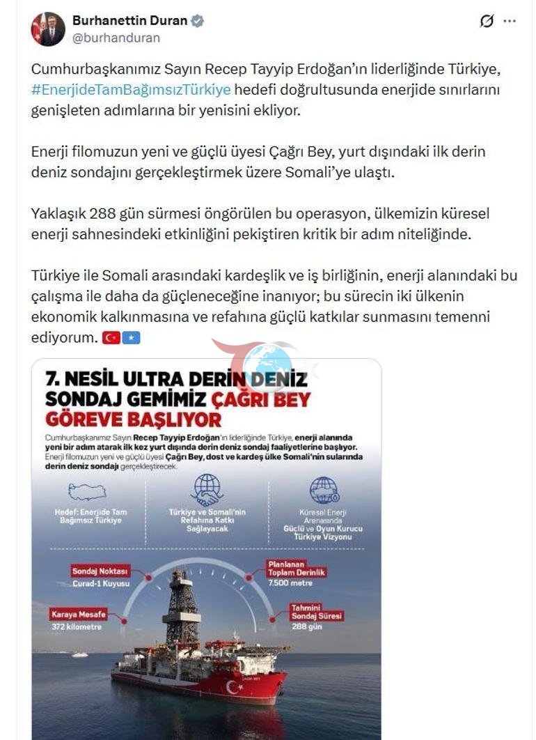 İletişim Başkanı Durandan Çağrı Bey paylaşımı