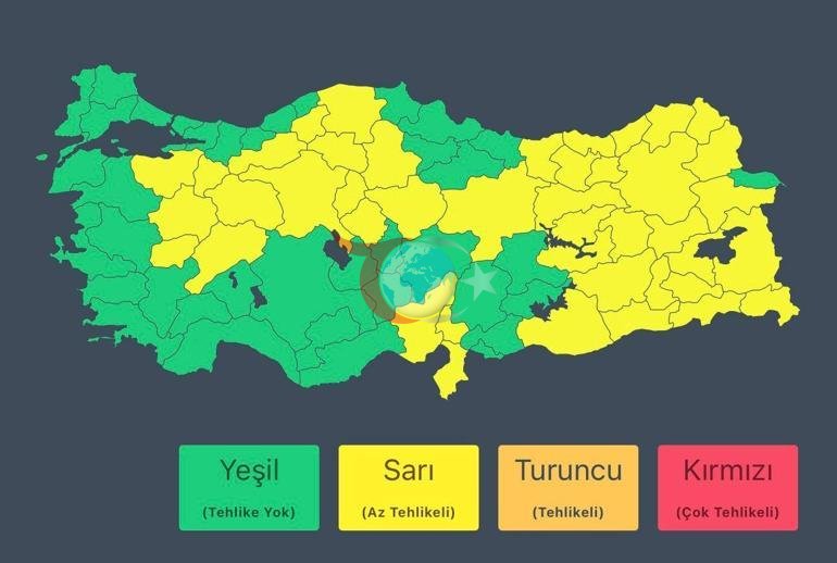 Harita saprasarı Listede 43 il var Türkiyeye Nisan süprizi