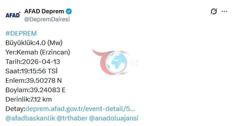 Son dakika... AFAD duyurdu Erzincanda korkutan deprem